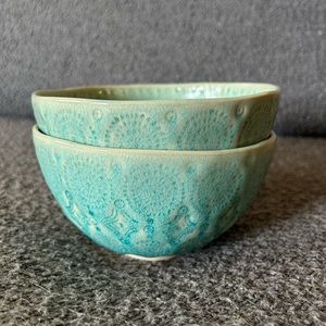 Anthropologie Old Havana Mint Soup or Cereal Bowl (2 bowls)